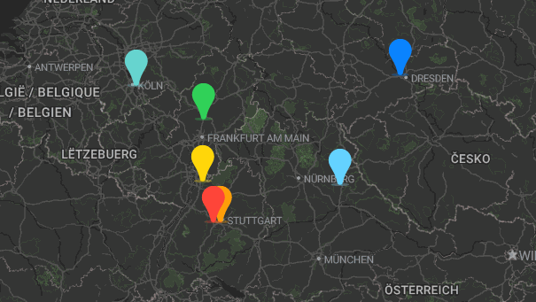 Map of company locations