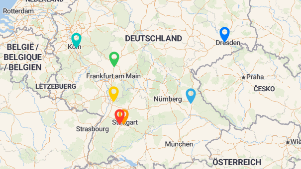 Map of company locations