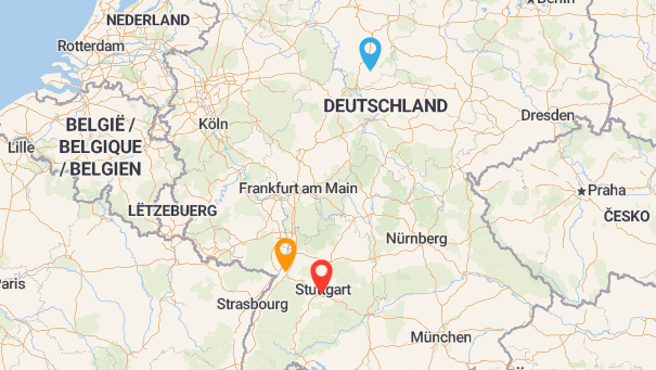 Map of company locations