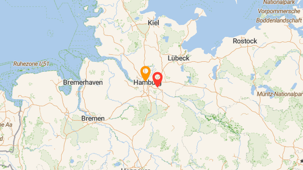 Map of company locations