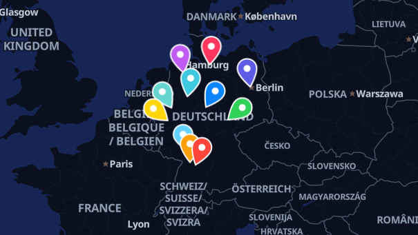 Map of company locations