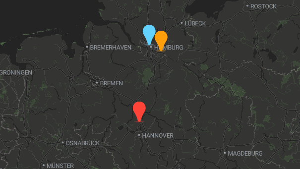 Map of company locations