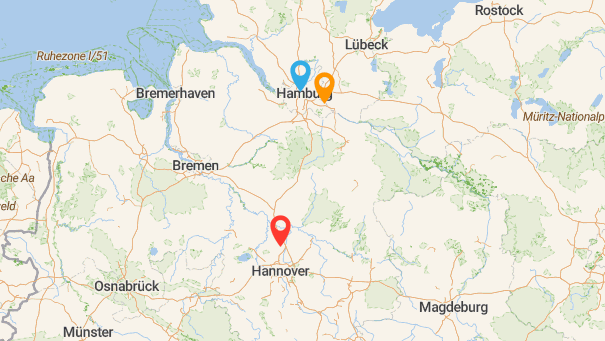 Map of company locations