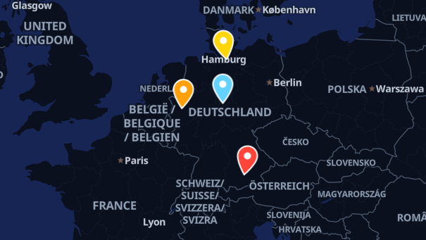 Map of company locations