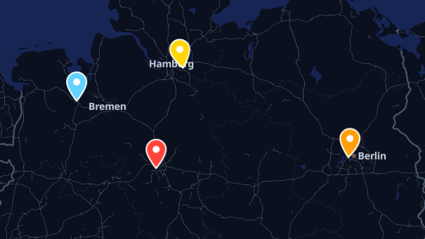 Map of company locations