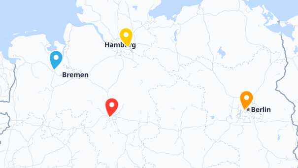 Map of company locations