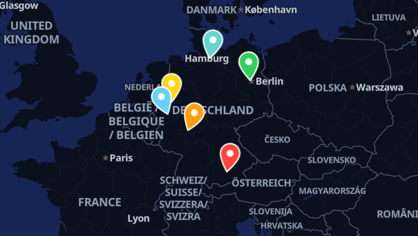 Map of company locations
