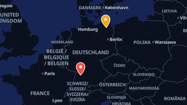 Map of company locations