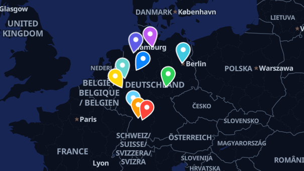 Map of company locations