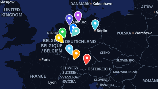 Map of company locations