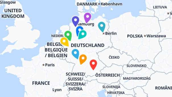 Map of company locations