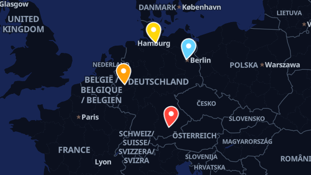 Map of company locations
