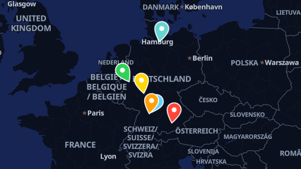 Map of company locations