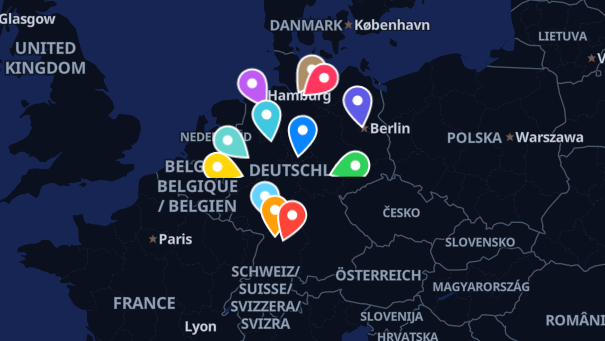 Map of company locations