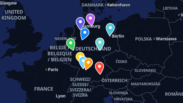 Map of company locations