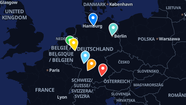 Map of company locations
