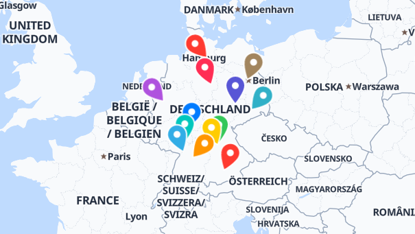 Map of company locations