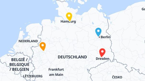 Map of company locations