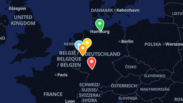 Map of company locations