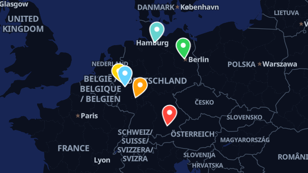 Map of company locations