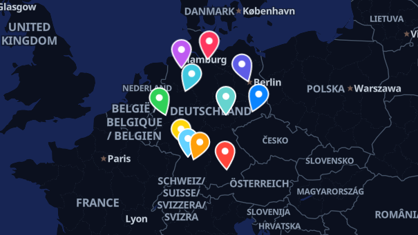 Map of company locations