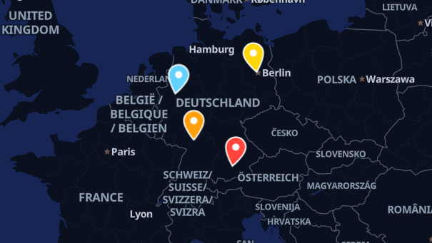 Map of company locations
