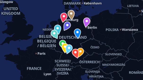 Map of company locations