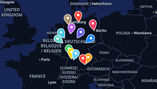 Map of company locations