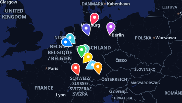 Map of company locations