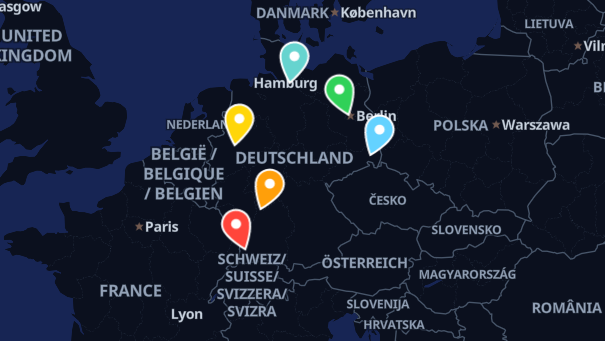 Map of company locations