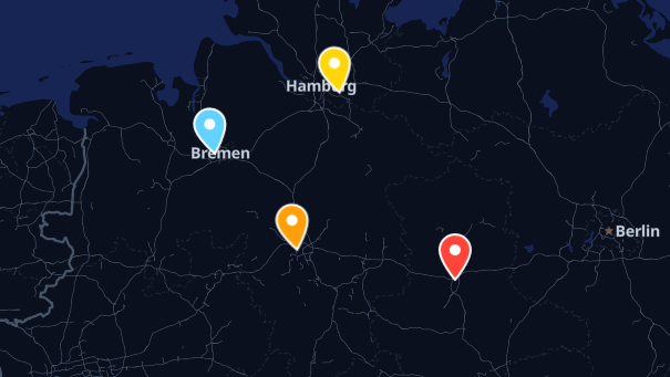 Map of company locations