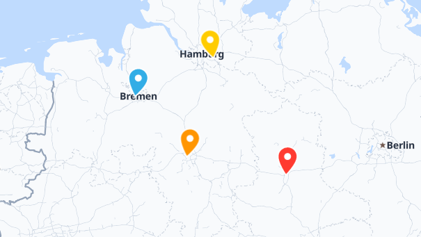 Map of company locations