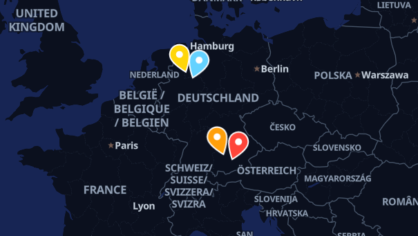 Map of company locations