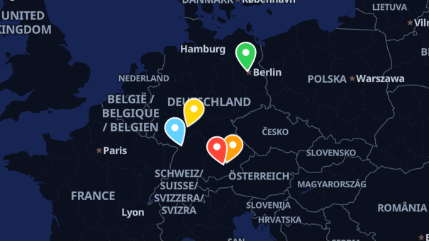 Map of company locations
