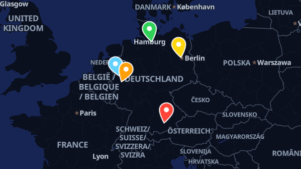 Map of company locations
