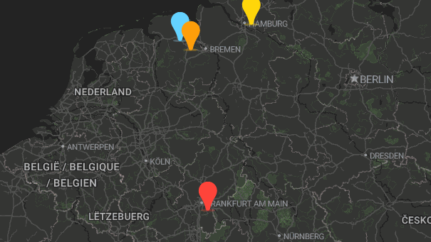 Map of company locations