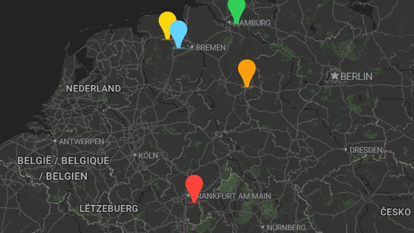 Map of company locations