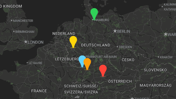 Map of company locations