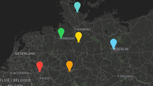 Map of company locations