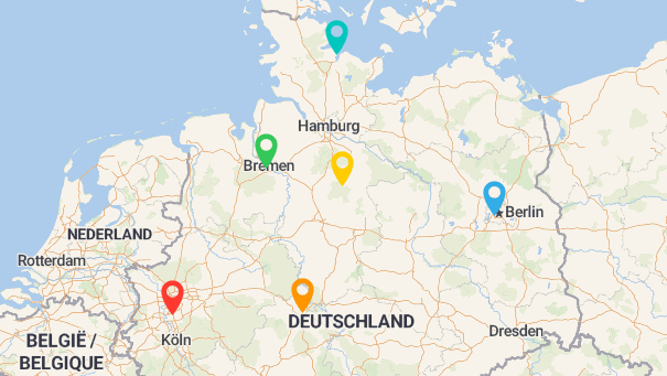 Map of company locations