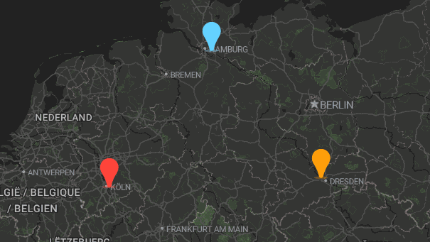 Map of company locations