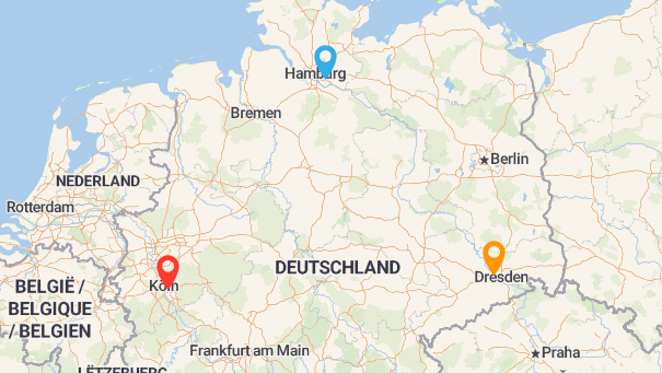 Map of company locations
