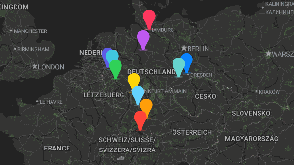 Map of company locations