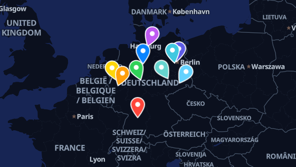 Map of company locations