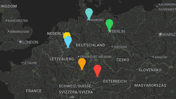 Map of company locations