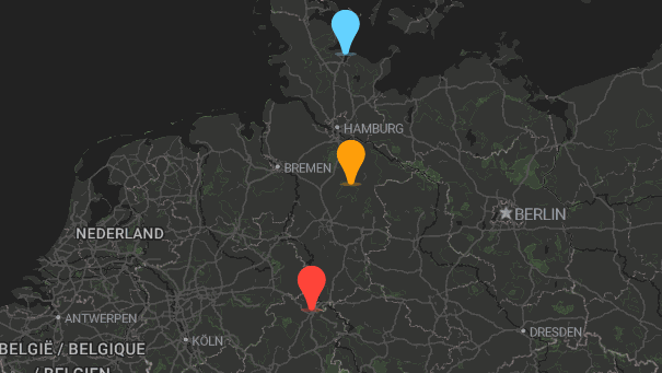 Map of company locations