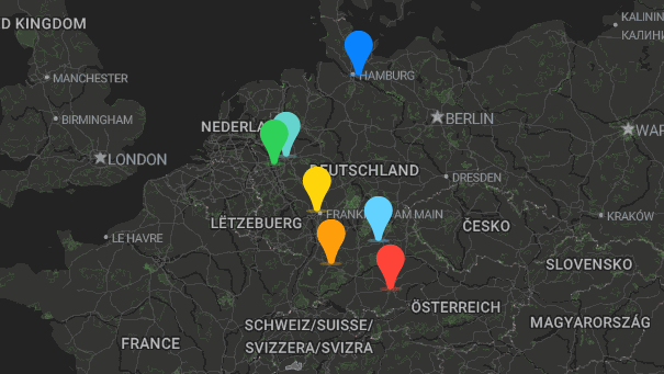 Map of company locations