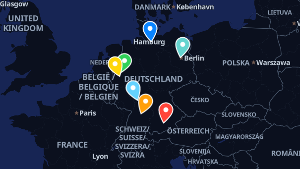 Map of company locations