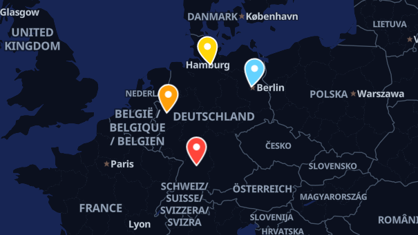 Map of company locations