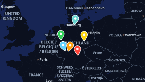 Map of company locations